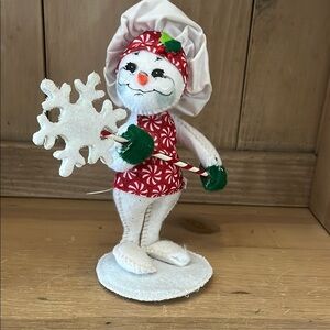 Annalee Peppermint Chef Snowman Holiday Christmas 2015 Snowflake Hat Apron
